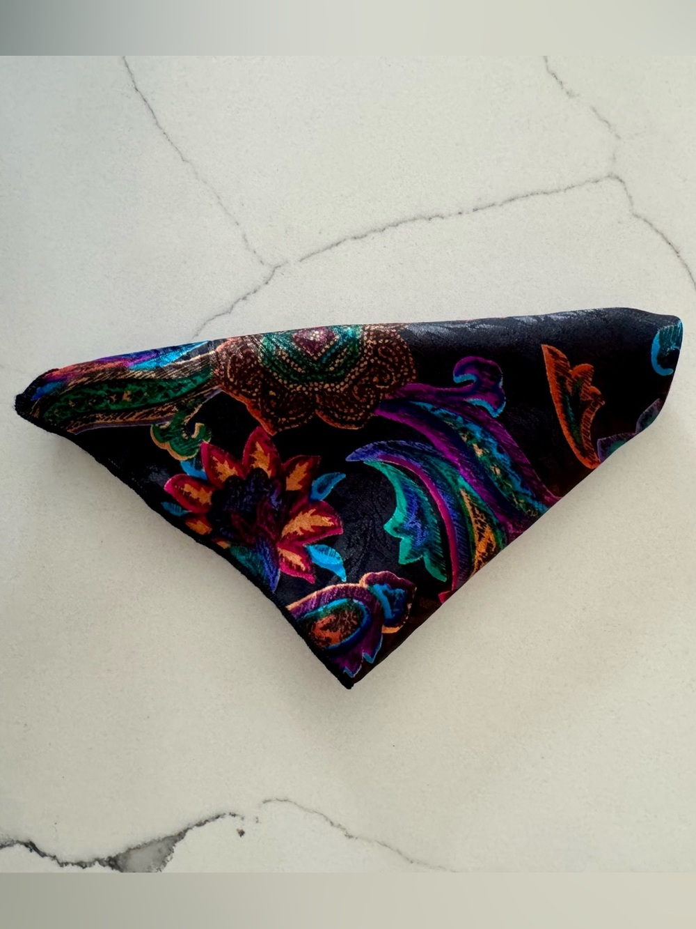 Vintage Jewel Toned Paisley Pocket Square